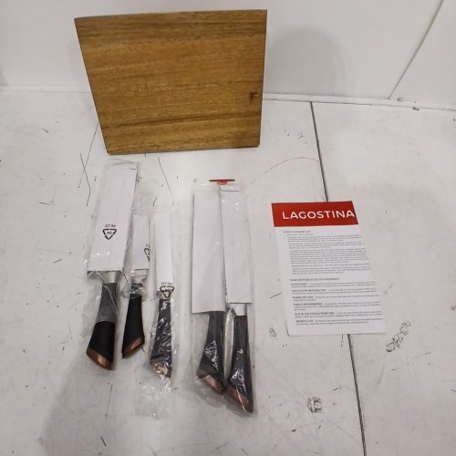 6PC LAGOSTINA MOV STAINLESS STEEL KNIFE SET - BRONZE /BLACK image 3