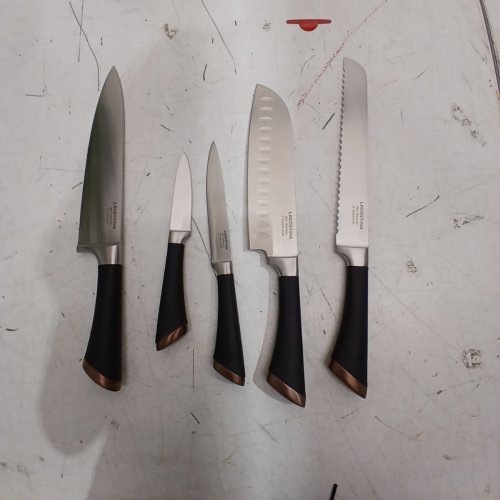 6PC LAGOSTINA MOV STAINLESS STEEL KNIFE SET - BRONZE /BLACK image 4