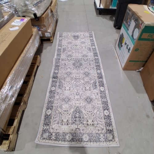 EDEN PATTERNED RUG RUNNER - 2FT 6" X 7FT - GRAY (STYLE: G20151 ZIPPORAH) image 3
