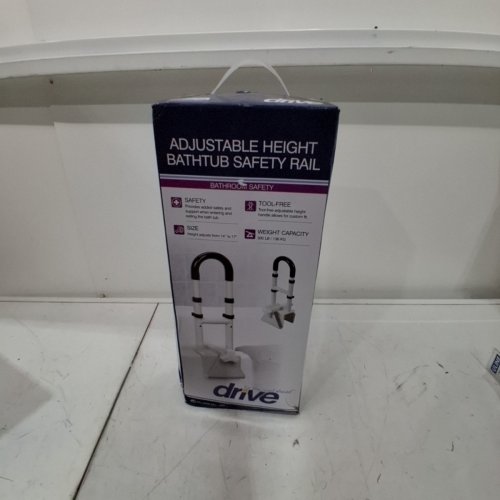DRIVE MEDICAL ADJUSTABLE HEIGHT & WIDTH BATHTUB SAFETY RAIL - 14.5" - 17" X 3" - 7" - WHITE (MODEL: RTL12036-ADJ) image 3