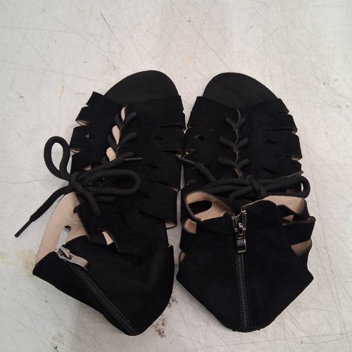 WOMEN'S LACE-UP GLADIATOR FLATS - SIZE 9 - BLACK image 3
