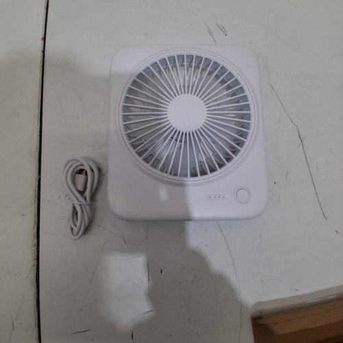 OTLONPE PORTABLE RECHARGEABLE SLIM DESK FAN - 5.7" X 6.5" - WHITE (MODEL: S-F16B) image 5