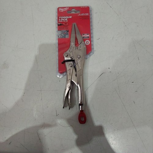 MILWAUKEE TORQUE LOCK LONG NOSE LOCKING PLIERS - 9" - SILVER / RED (MODEL: 48-22-3509) image 2