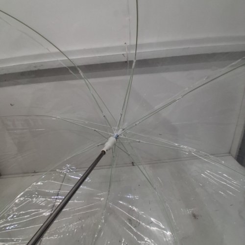 WINDPROOF J HOOK LARGE STICK UMBRELLA - 37" - CLEAR image 4