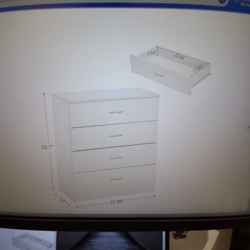 4-DRAWER DRESSER - 25.98" X 13" X 28.7" - WHITE image 4
