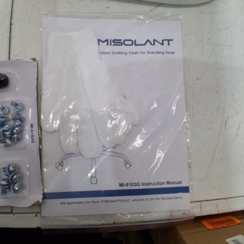 MISOLANT DRAFTING CHAIR WITH FOOT REST - WHITE (MI-6103G) image 2