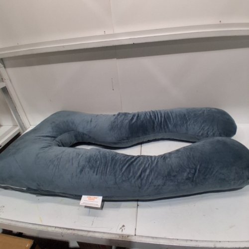 CHILLING HOME 55" CONTOURED PLUSH FULL BODY PILLOW - BLUE/GREY image 2