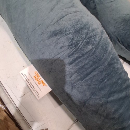 CHILLING HOME 55" CONTOURED PLUSH FULL BODY PILLOW - BLUE/GREY image 3