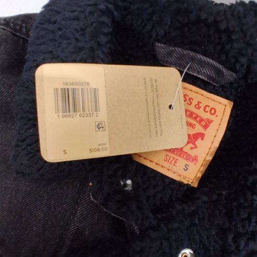 MEN'S LEVI'S SHERPA TRUCKER JACKET - SMALL - BLACK image 2