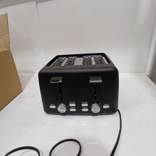 AMAZON BASICS 4 SLICE TOASTER WITH 7 BROWNING SETTINGS EXTRA WIDE SLOTS FOR BAGELS - 1500W - BLACK/SILVER (MODEL: B0D2L3HJ8J) image 4