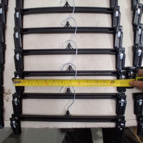 40PK PLASTIC CLIP PANTS HANGERS - 13" - BLACK image 3