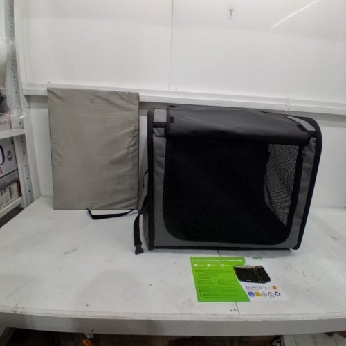 PECUTE PET DOG PORTABLE TRANSPORTATION CARRIER BAG - 24" X 19" X18" - GREY image 2