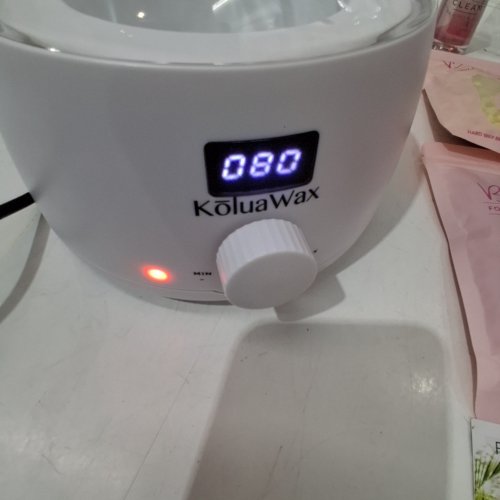 KOLUAWAX WAX WARMER KIT WITH WAX BEANS - WHITE image 2