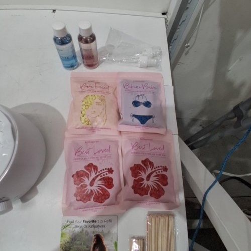 KOLUAWAX WAX WARMER KIT WITH WAX BEANS - WHITE image 4