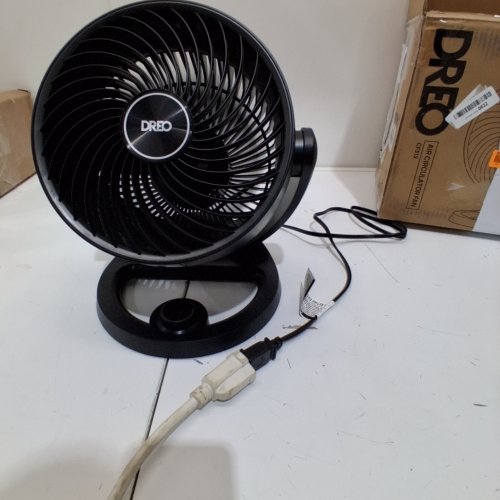 DREO PORTABLE TABLE TOP AIR CIRCULATOR FAN - 9" ROUND - 70FT TONG FLOW - 28DB LOW NOISE - 3 SPEED - 120° ADJUSTABLE TILT - BLACK (MODEL: DR-HAF002) image 2