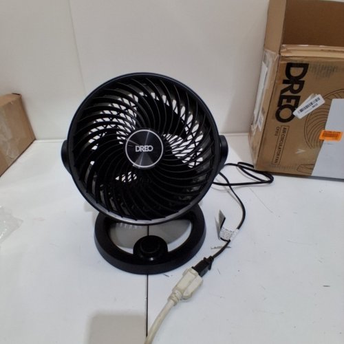 DREO PORTABLE TABLE TOP AIR CIRCULATOR FAN - 9" ROUND - 70FT TONG FLOW - 28DB LOW NOISE - 3 SPEED - 120° ADJUSTABLE TILT - BLACK (MODEL: DR-HAF002) image 3