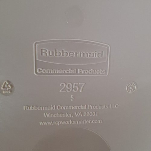 RUBBERMAID COMMERCIAL WASTEBASKET TRASH BIN - 41QT - BEIGE - (MODEL: 2957) image 4