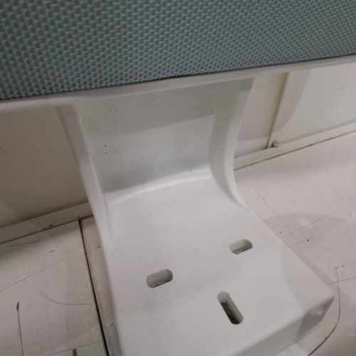 PRIMY ADJUSTABLE HEIGHT ARMLESS OFFICE CHAIR - WHITE/LIGHT BLUE (MODEL: 777) image 3