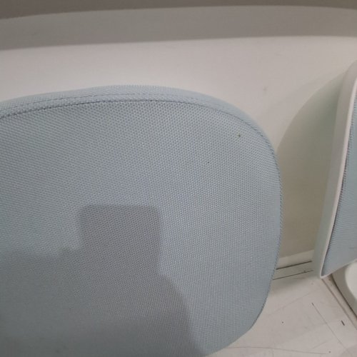PRIMY ADJUSTABLE HEIGHT ARMLESS OFFICE CHAIR - WHITE/LIGHT BLUE (MODEL: 777) image 4