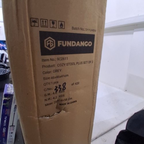 2PK FUNDANGO COZY STOOL SET- 18" X 16" - BLACK (MODEL:9C2411) image 2