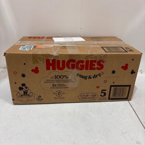 168PK HUGGIES SNUG & DRY BABY DIAPERS - SIZE 5 (27+ LBS) image 4