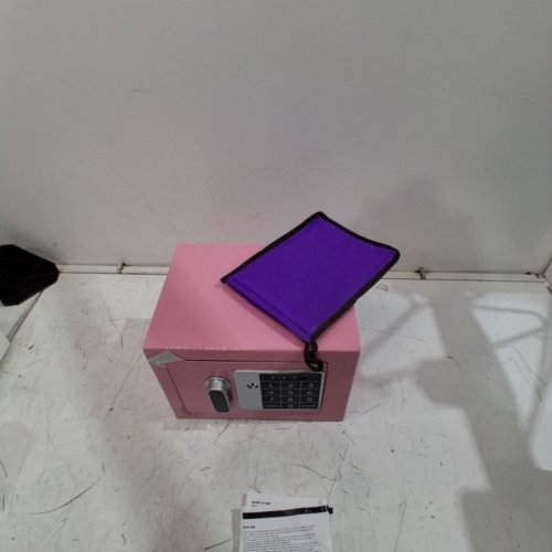 ELECTRONIC HOME SAFE - COMPACT DIGITAL LOCKING SAFE BOX WITH KEY OVERRIDE 0.25 CU. FT - PINK (MODEL: BXX20) image 2