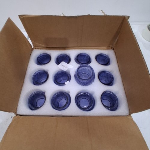 12PC VOTIVE CANDLE HOLDERS FOR BRIDAL SHOWER DECORATIONS - BLUE image 2