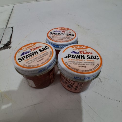 3PK ATLAS-MIKES REGULAR FRESH BAIT SPAWN SACS (18 total) - ORANGE (MODEL: 62063) image 2