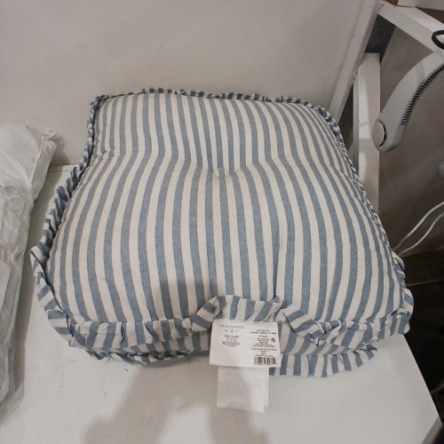 THRESHOLD SQUARE BOX TOSS/THROW PILLOW - 22" X 22" X 4" - BLUE AND WHITE image 6