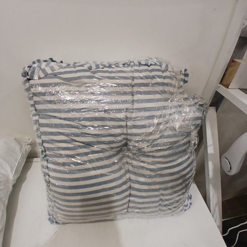 THRESHOLD SQUARE BOX TOSS/THROW PILLOW - 22" X 22" X 4" - BLUE AND WHITE image 7