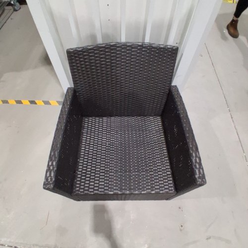WOVEN WICKER OUTDOOR PATIO CHAIR - 28" X 25" - DARK BROWN image 2