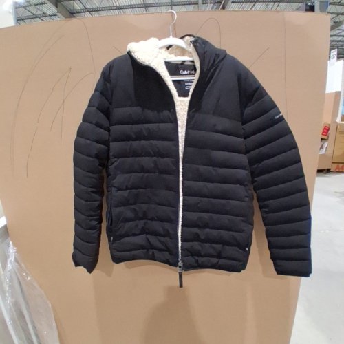 MENS CALVIN KLEIN SHERPA LINED MIDWEIGHT PUFFER JACKET - MEDIUM - BLACK image 2