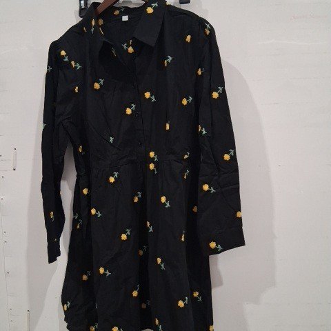 WOMEN'S LONG SLEEVE MINI DRESS - LARGE - BLACK image 2