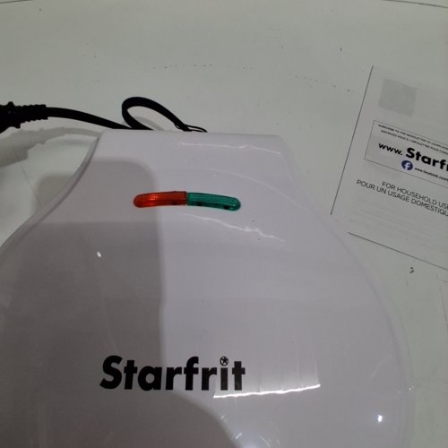 STARFRIT NON-STICK SCRATCH RESISTANT ELECTRIC WAFFLE MAKER - 7" - WHITE image 2