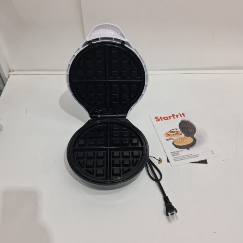 STARFRIT NON-STICK SCRATCH RESISTANT ELECTRIC WAFFLE MAKER - 7" - WHITE image 4