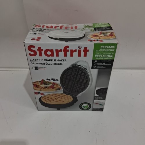 STARFRIT NON-STICK SCRATCH RESISTANT ELECTRIC WAFFLE MAKER - 7" - WHITE image 5