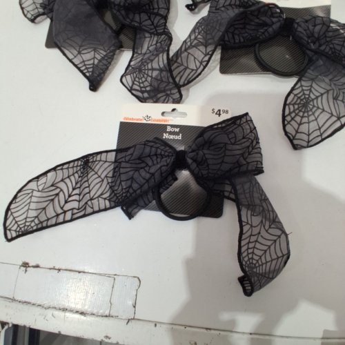 5PK SPIDERWEB HAIR BOWS - BLACK image 3