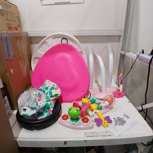 BRIGHT STARTS 2-IN-1 BOUNCE BOUNCE BABY ACTIVITY CENTER - PLAYFUL PALMS - PINK (MODEL: 12663) image 3