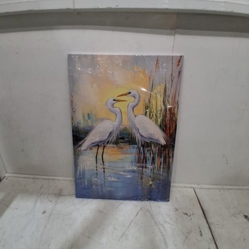 LZIMU BLUE HERON CANVAS WALL ART - 24" X 16" image 2