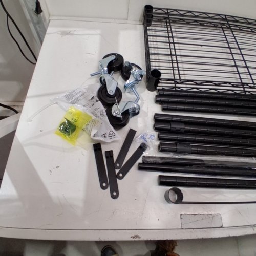 AMAZON BASICS ADJUSTABLE DOUBLE ROD GARMENT RACK ORGANIZER WITH WHEELS & 2 SHELVES - 32" X 14" X 72" - BLACK image 4