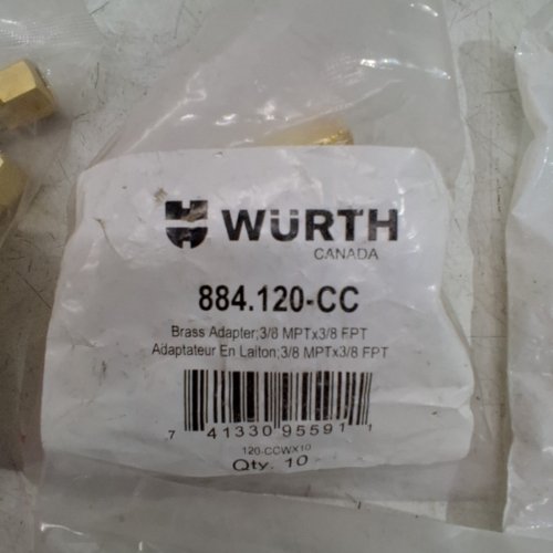 ~50PC ASSORTED WURTH CANADA BRASS HARDWARE - AIRBRAKE TEES/PIPE FITTING/UNION COUPLINGS, ETC. image 5