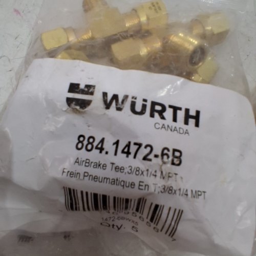 ~50PC ASSORTED WURTH CANADA BRASS HARDWARE - AIRBRAKE TEES/PIPE FITTING/UNION COUPLINGS, ETC. image 6