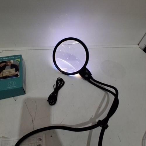 FLEXIBLE GOOSENECK LED MAGNIFYING GLASS - X5 - X15 - BLACK image 2