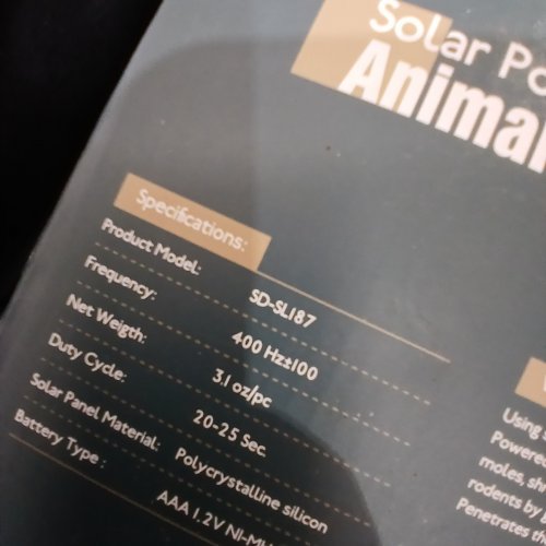 4PK QUEENMEW SOLAR POWERED ANIMAL REPELLER DETERENT DEVICES - 400HZ - (MODEL: SD-SLI87) image 2
