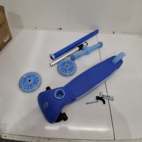 KIDS XJD 3-WHEEL KICK SCOOTER WITH DYNAMIC GRADIENT DECK LIGHTS - 110 LBS MAX - AGE 3+ - BLUE (MODEL: KF-5007) image 3