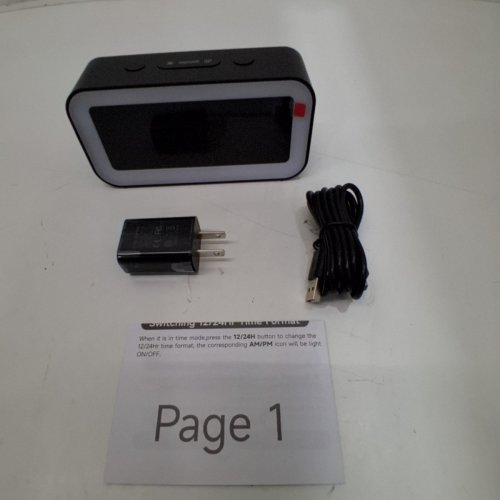 YUNJAYI ALARM CLOCK FOR KIDS ADULT,LIGHT ALARM CLOCK WITH SIMPLE LED DISPLAY 8 RGB NIGHT LIGHT - BLACK image 3