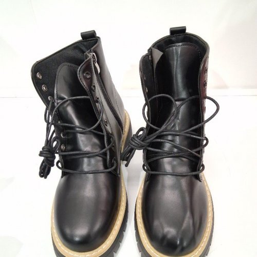 LACE UP ANKLE BOOTS - 38 - BLACK image 2