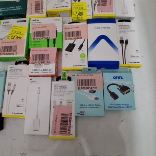 25 ASSORTED ELECTRONIC CABLES, CHARGERS AND ADAPTERS - SCOSCHE, ONN, APPLE, BELKIN image 5