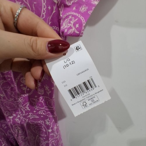 GIRL'S GEORGE BUNNY PRINT DRESS - LARGE (10-12) - PURPLE (STYLE: GRF40464GX) image 3