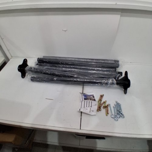 2PK BEIZELTE HEAVY DUTY METAL SUN SHADE SAIL SUPPORT POLES -12FT - BLACK image 2